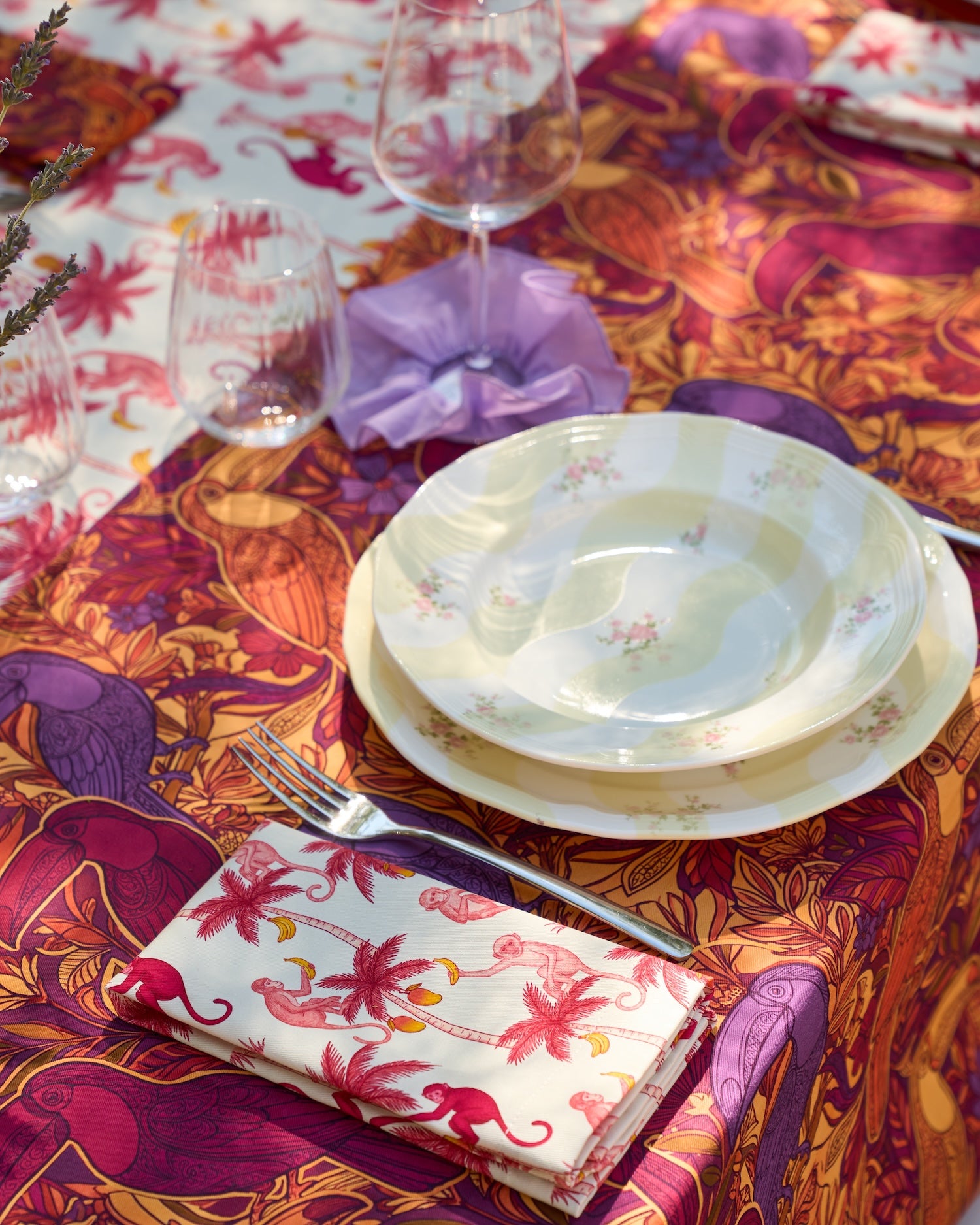 Tovaglioli in Cotone - 40x40 cm - <br> Monkey - Set da due
