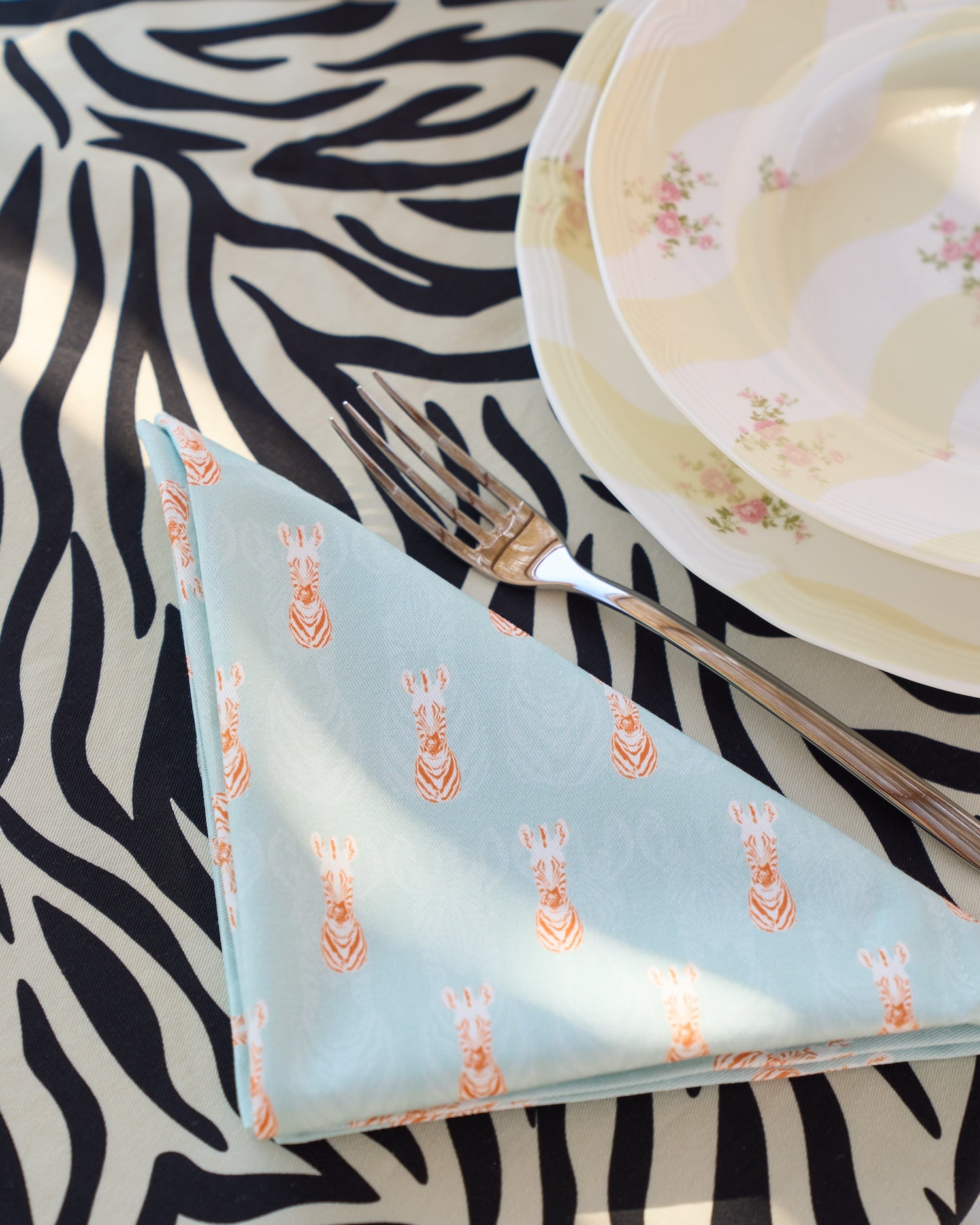 Tovaglioli in Cotone - 40x40 cm - <br> Zebrine - Set da due