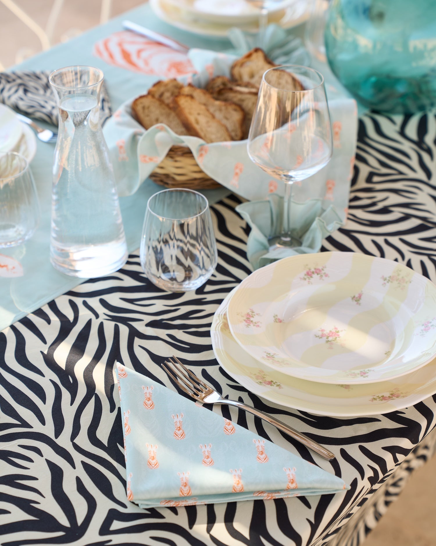 Tovaglioli in Cotone - 40x40 cm - <br> Zebrine - Set da due