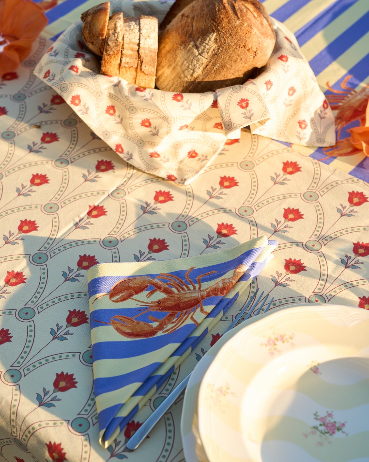 Tovaglioli in Cotone - 40x40 cm - <br> Langoustine - Set da due